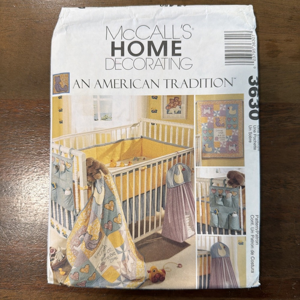 Vintage Mccall's 2002 Home Decorating Baby Nursery Sewing Pattern 3630